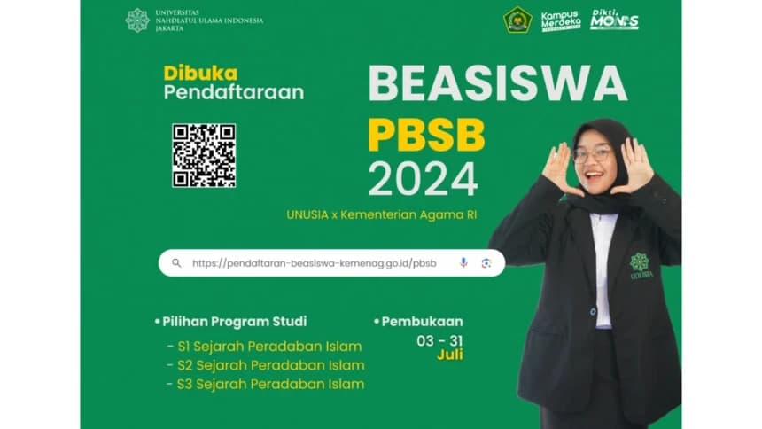 Unusia dan Kemenag Buka Program Beasiswa Santri Berprestasi S1-S3 Sejarah Peradaban Islam, Ini Syaratnya