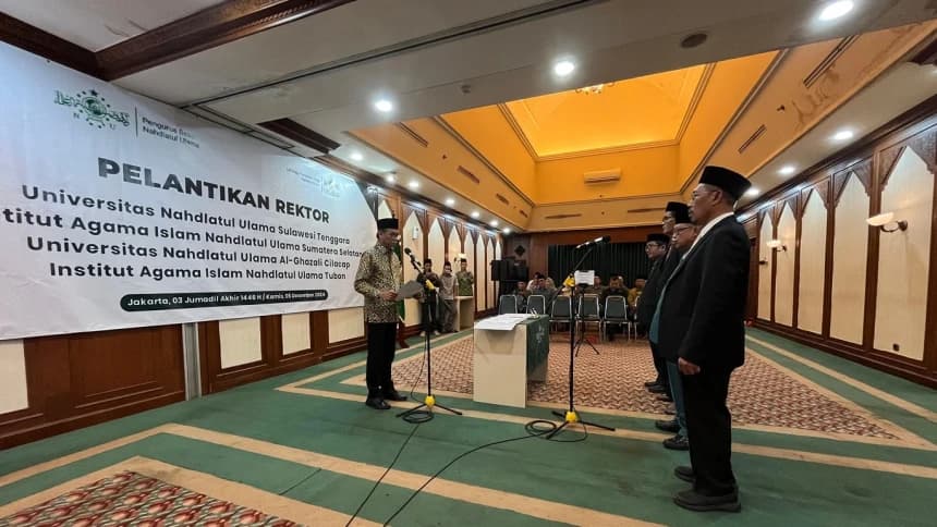 Lantik 4 Rektor Perguruan Tinggi NU, Waketum PBNU: Tingkatkan Kualitas Pelayanan Akademik
