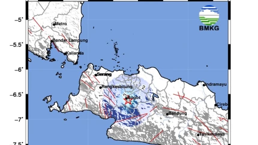 Gempa M 4,1 Guncang Kota Bogor Jawa Barat, Warga Rasakan Getaran Kuat