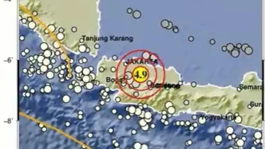 Gempa Magnitudo 4,9 di Bekasi, Terasa di Jakarta