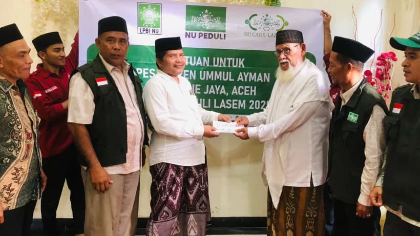 NU Peduli Lasem Serahkan Bantuan untuk Pesantren Ummul Ayman Aceh