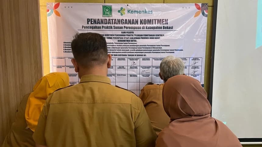 Fatayat NU dan Kemenkes RI Teken Komitmen Pencegahan Praktik Sunat Perempuan di Bekasi