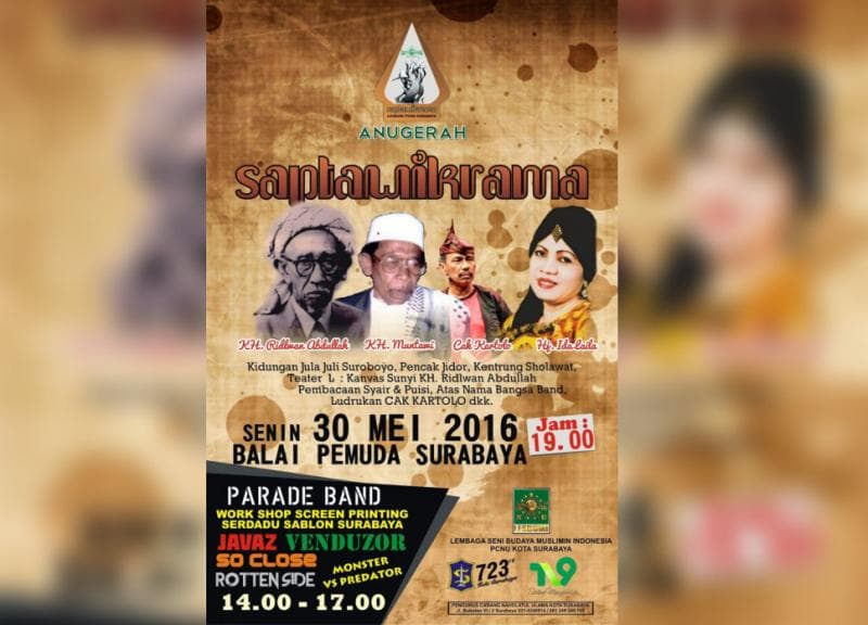 NU Surabaya Beri Penghargaan Sapta Wikrama kepada Seniman Lokal