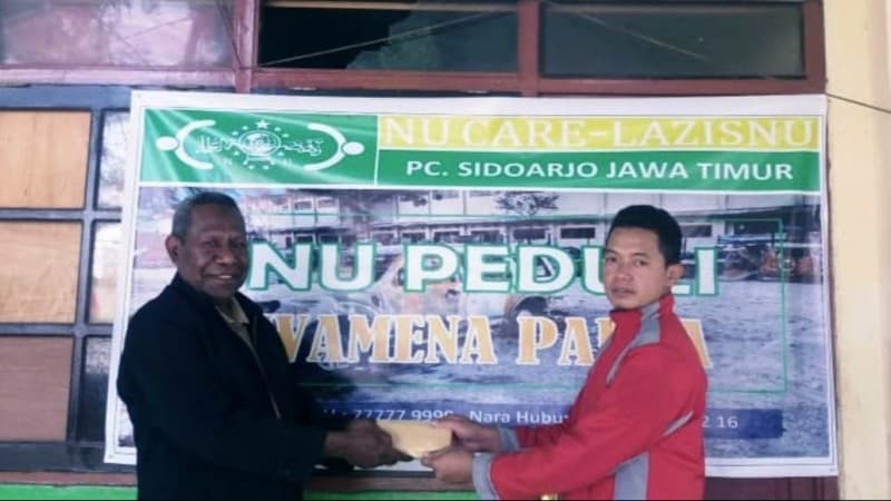 LAZISNU Sidoarjo Serahkan Bantuan untuk Korban Wamena