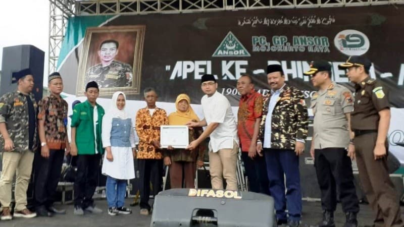 Kenang Riyanto, Ansor Mojokerto Raya Gelar Apel Kebinekaan