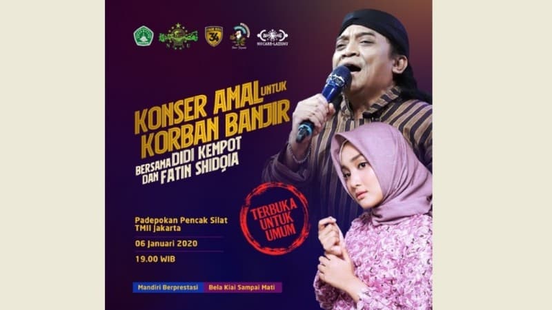 Hadirkan Didi Kempot dan Fatin, NU Gelar Konser Amal untuk Korban Banjir