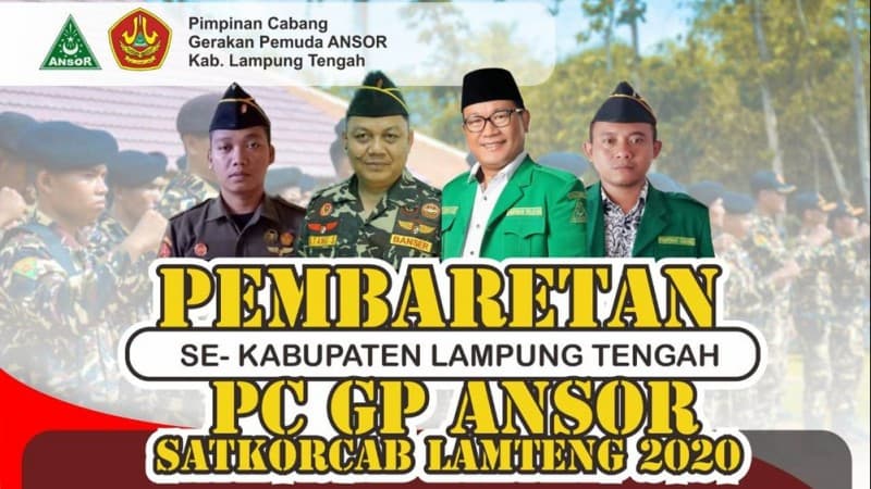 Dukung Muktamar NU, Banser Lampung Tengah Gelar Pembaretan