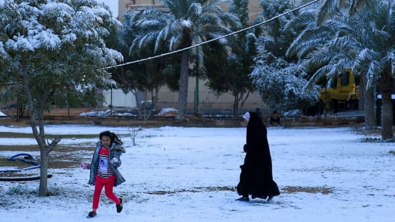 Kejadian Langka, Salju Turun di Baghdad Irak