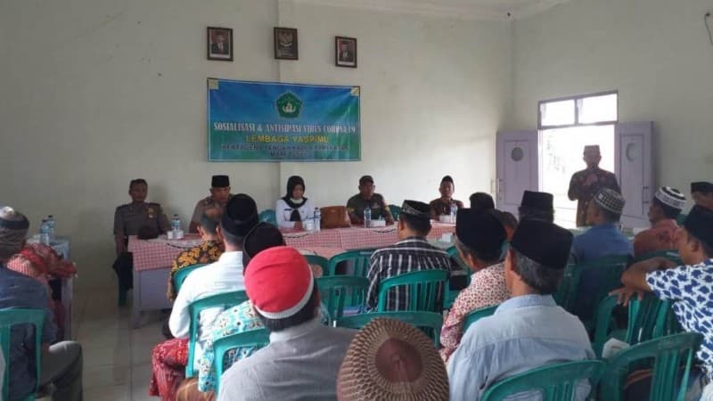 Hadirkan Wali Murid, A'wan MWCNU Kadur Sosialisasikan Virus Corona