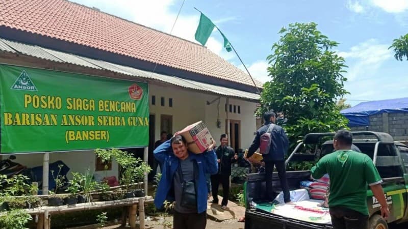 Posko Siaga Bencana Ansor di Ponorogo Terus Terima Bantuan Sembako