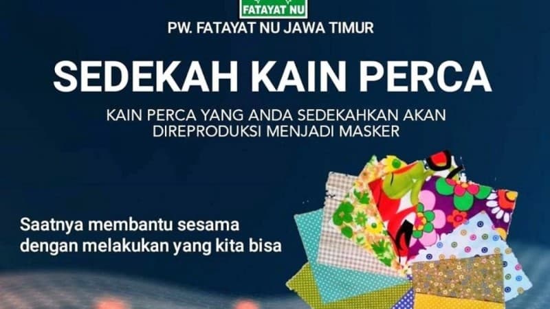 Fatayat NU Jatim Buka Sedekah Kain Perca untuk Dijadikan Masker