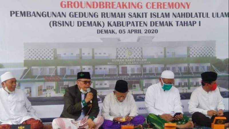 Shalawat Jibril Iringi Tiang Pancang Pertama Pembangunan Gedung RSINU Demak