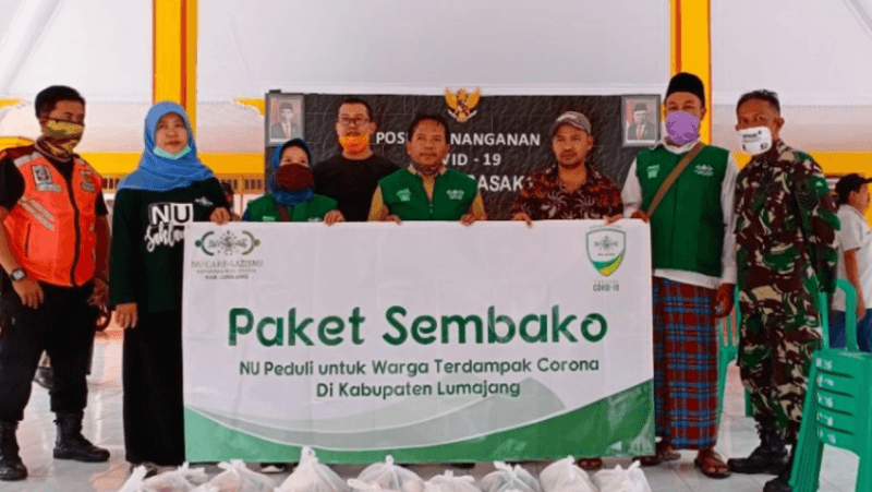 Antisipasi Zona Merah, NU Peduli Covid-19 Lumajang Bagikan Sembako