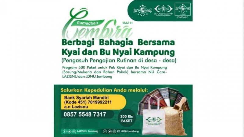 LAZISNU-LDNU Jombang Berbagi Bahagia Bersama Kiai-Bu Nyai Kampung