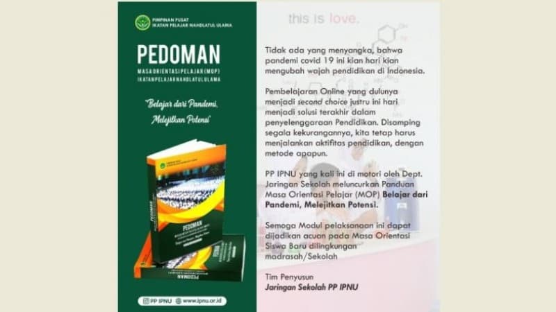 PP IPNU Luncurkan Pedoman Masa Orientasi Pelajar 2020