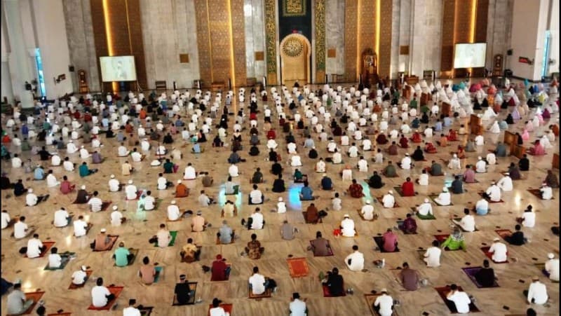 Masjid Al-Akbar Surabaya Sukses Gelar Shalat Id dengan Protokol Kesehatan