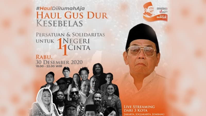 Malam Ini Haul Kesebelas Gus Dur Dihelat di Tiga Kota