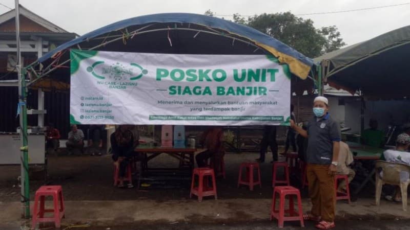 LAZISNU Banjar Dirikan Posko Bantuan untuk Warga Terdampak Banjir