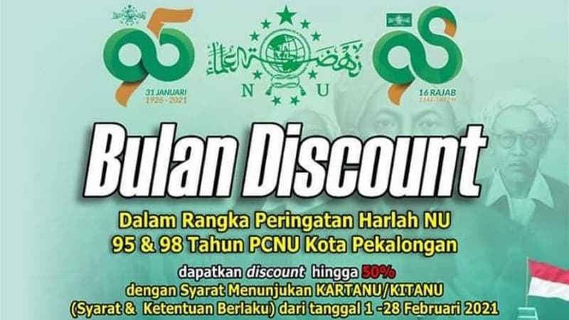 Semarak Harlah NU, Pengusaha Nahdliyin Pekalongan Gelar Bulan Diskon