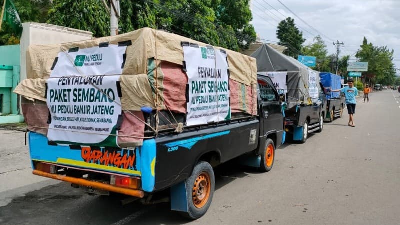 Banjir di Beberapa Daerah, NU Peduli PWNU Jateng Kirim Paket Sembako