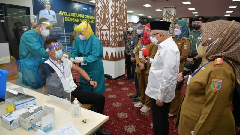 Kunjungi Lampung, Wapres KH Ma'ruf Amin Minta Percepatan Vaksinasi