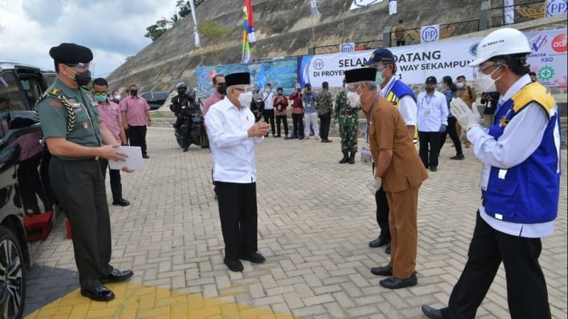 Wapres KH Ma'ruf Amin Tinjau Pembangunan Bendungan Way Sekampung di Lampung