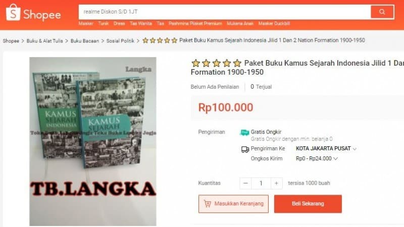 Terungkap, Kamus Sejarah Kemendikbud Dijual di Bukalapak, Tokopedia, dan Shopee