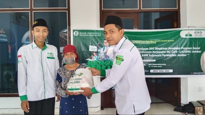 Sinergi dengan BI, LAZISNU Jember Salurkan 380 Paket Sembako