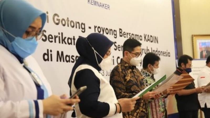 Kemnaker, Apindo, Kadin, dan Pekerja Gelar Deklarasi Gotong Royong Hadapi PPKM Darurat