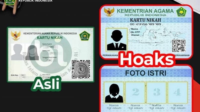 Hoaks Kolom Istri Ada 4, Begini Penampakan Kartu Nikah Digital Resmi Kemenag