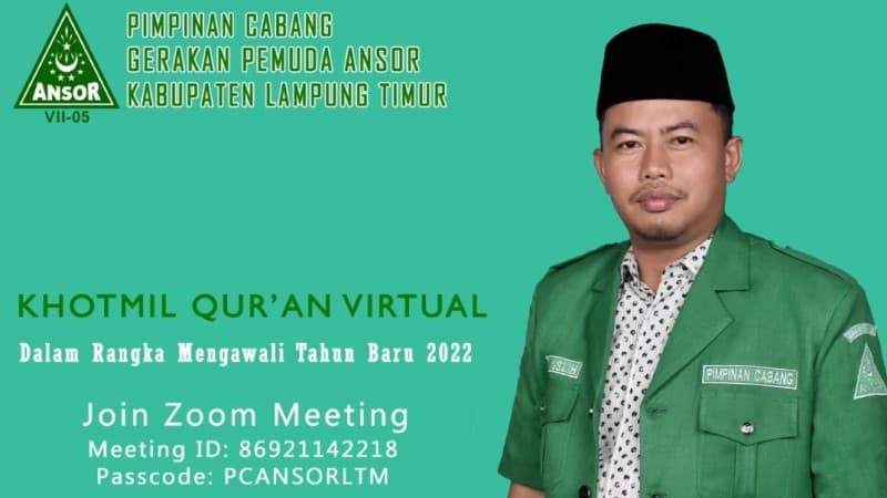 Awali Tahun Baru 2022, Ansor Lamtim Gelar Khataman Al-Qur’an Virtual