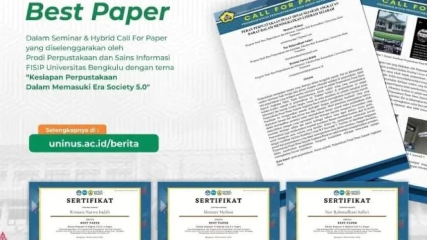 Tulisan Dosen dan Mahasiswa Uninus Raih Best Paper pada Seminar FISIP Bengkulu