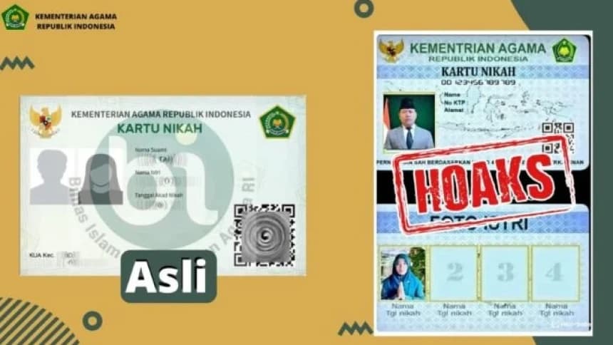 Hoaks: Kartu Nikah dengan Empat Kolom Foto Istri