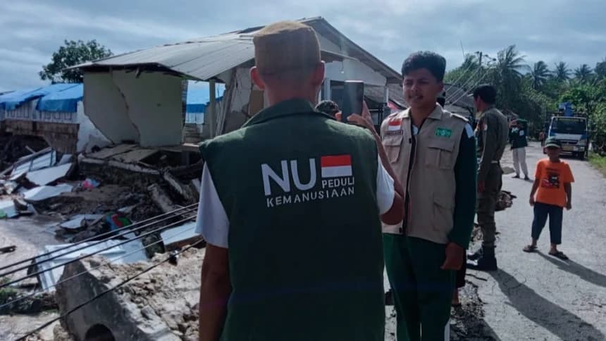 NU Peduli Sidomulyo Lamsel Salurkan Logistik untuk Warga Terdampak Banjir
