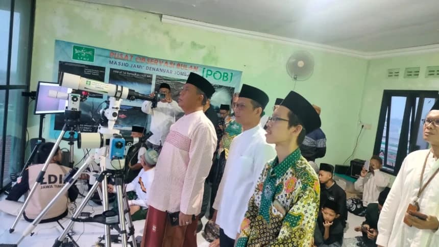 Rukyatul Hilal 1 Syawal 1445 H di Jombang Tak Terlihat, Tertutup Mendung