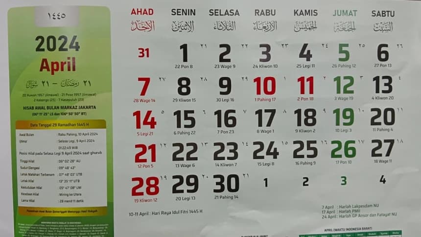 Daftar Libur dan Cuti Bersama Lebaran 2024, Lebih dari Sepekan