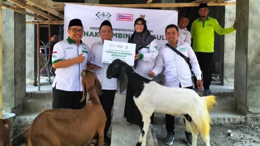 LAZISNU Salurkan Bantuan Ternak Kambing Bergulir di 3 Provinsi