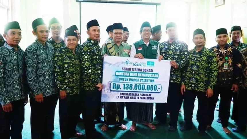Himpun Dana untuk Palestina, LP Maarif NU Pekalongan Serahkan Rp138 Juta ke LAZISNU