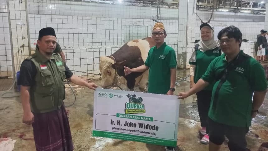 LAZISNU Potong Sapi Kurban Berbobot 1 Ton dari Presiden Jokowi
