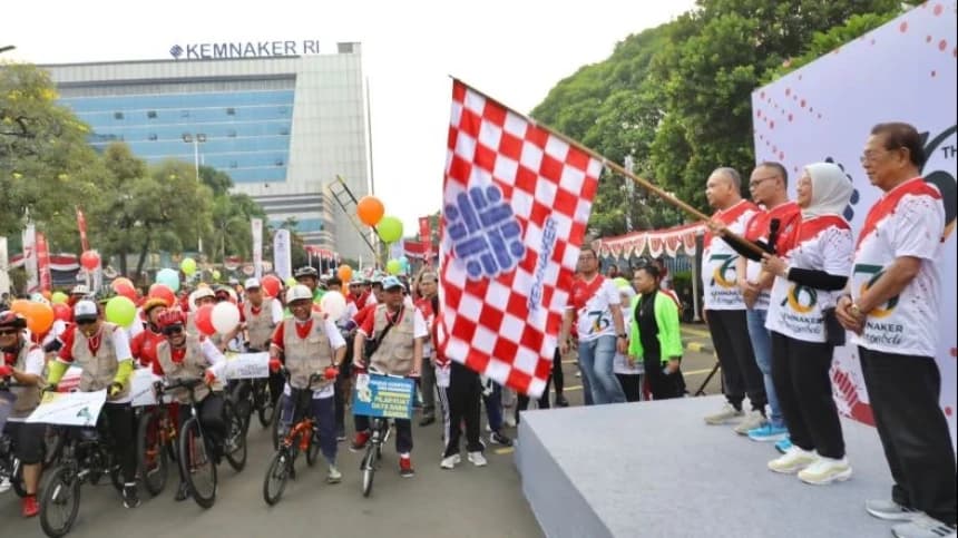 HUT Ke-76, Kemnaker Adakan Fun Bike dan Fun Walk