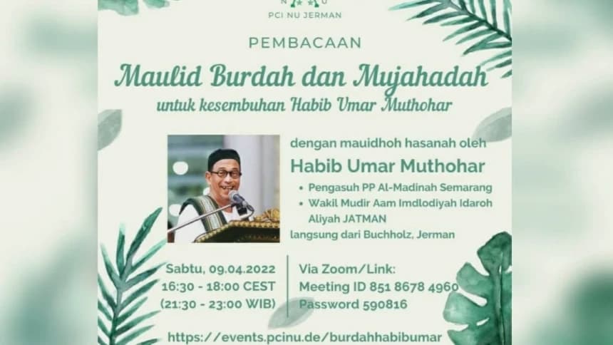 Ketua NU Jerman Ajak Nahdliyin Doakan Habib Umar Muthohar