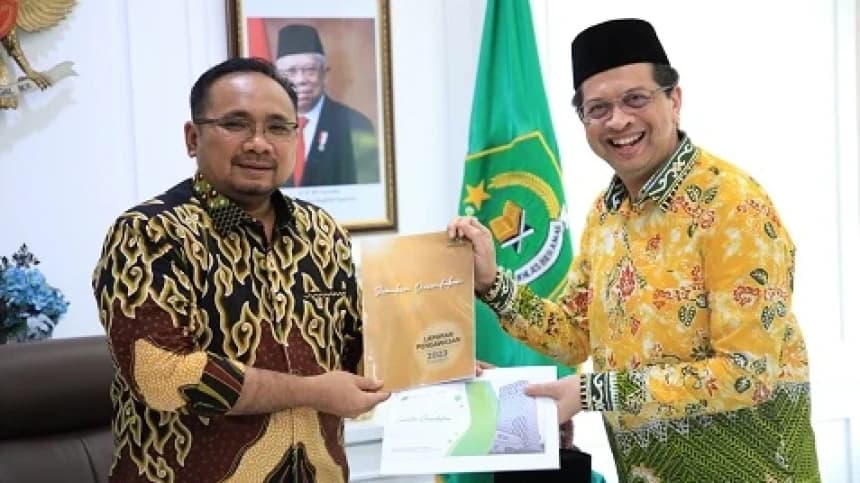 Irjen Kemenag Laporkan Hasil Pengawasan Triwulan II ke Menag Gus Yaqut