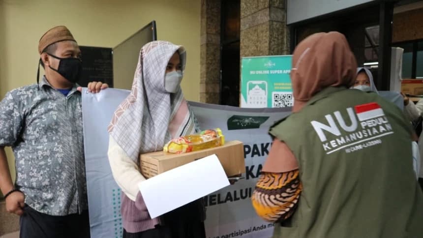 Warga Jaksel: Hanya di NU Usai Vaksinasi Dapat Paket Sembako