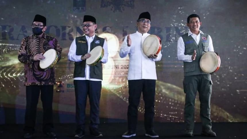 Tabuh Rebana, Gus Yahya Buka Rakornas LPBINU di Pesantren Al-Hamidiyah