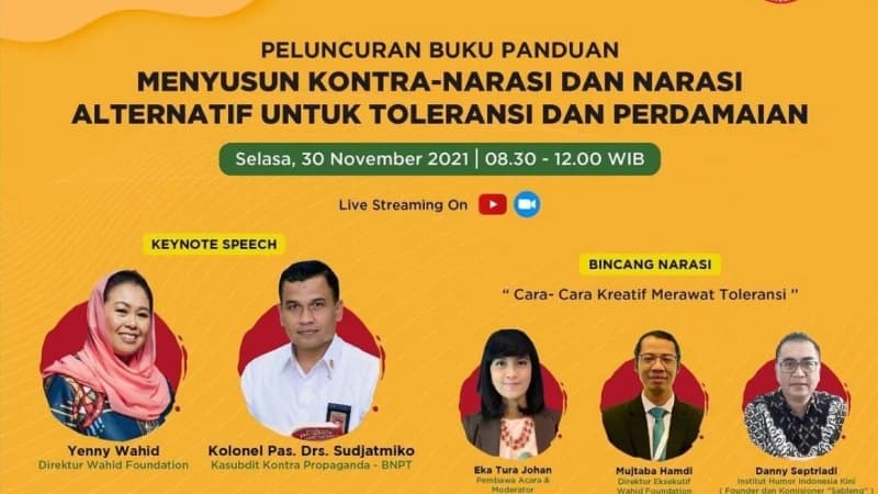 Bumikan Toleransi, Wahid Foundation Luncurkan Buku Panduan Kontra-Narasi