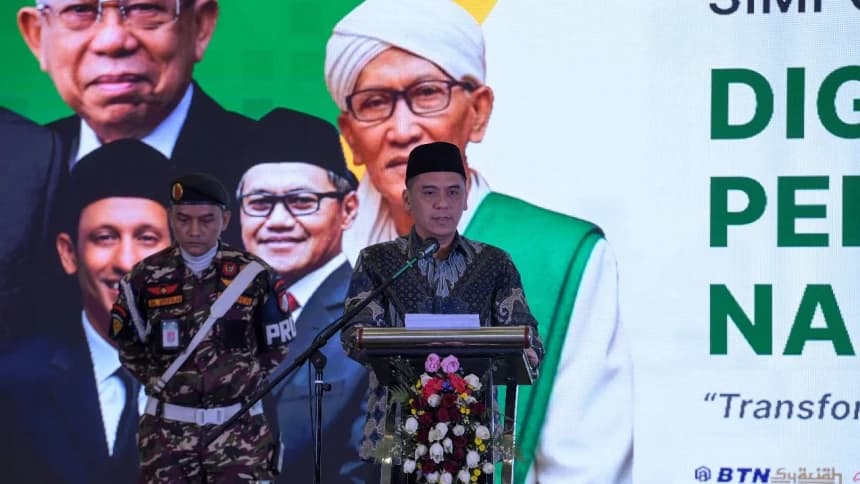 Hadiri Simposium Nasional, Wamenag Harap PTNU Punya Pola Pikir Digital 