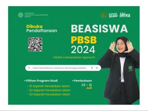 Unusia dan Kemenag Buka Program Beasiswa Santri Berprestasi S1-S3 Sejarah Peradaban Islam, Ini Syaratnya