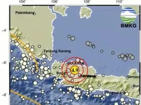 Gempa Magnitudo 4,9 di Bekasi, Terasa di Jakarta