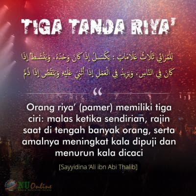 Sayyidina Ali tentang Tiga Tanda Orang Riya'