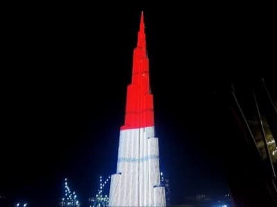 Meriahkan HUT RI, LED Burj Khalifa Tampilkan Bendera Indonesia